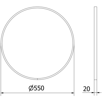 Mexen Loft okrúhle kúpeľňové zrkadlo 55 cm, čierny rám - 9850-055-055-000-70