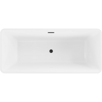 Mexen Tonia voľne stojaca vaňa 170 x 75 cm, biela/čierna, čierny prepad - 52171707575-B