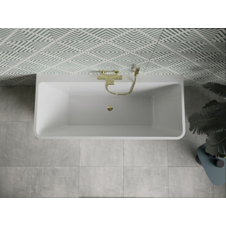 Mexen VOLTA vaňa voľne stojaca 170x75x58 cm, biela, zlatý prepad 51131707500-G