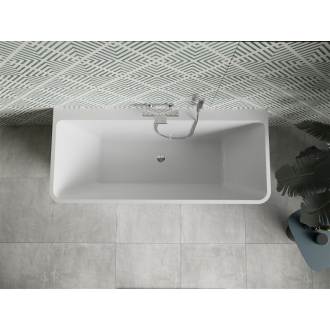 Mexen VOLTA vaňa voľne stojaca 170x75x58 cm, biela a čierna, prepad chróm 51131707575