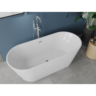 Mexen LUNA vaňa voľne stojaca 180x80x58 cm, biela, prepad chróm 52031808000