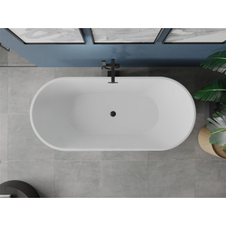 Mexen LUNA vaňa voľne stojaca 180x80x58 cm, biela, čierny prepad 52031808000-B