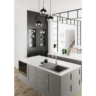 Deante ANDANTE FLUSH Granitový drez s odkvapom, antracit ZQN_T11F