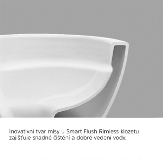 Mereo WC kombi odpad vario, Smart Flush RIMLESS, vr. sedátka VSD91T1