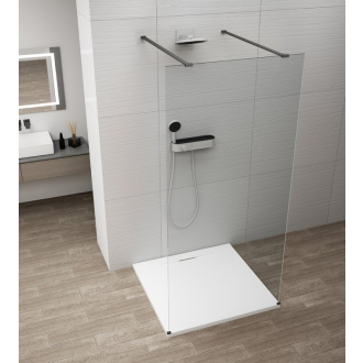 ESCA BLACK MATT jednodielna sprchová zástena do priestoru, číre sklo, 1500 mm ES1015-06