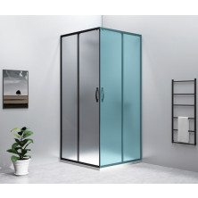 SIGMA SIMPLY BLACK sprchové dvere posuvné pre rohový vstup 900 mm, sklo Brick GS2490B