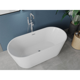 Mexen LUNA vaňa voľne stojaca 150x75x58 cm, biela, prepad chróm 52031507500