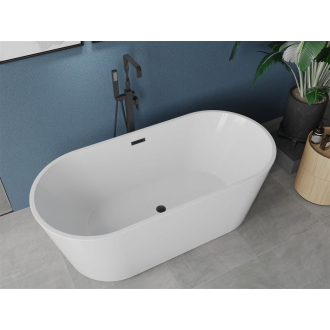 Mexen LUNA vaňa voľne stojaca 170x80x58 cm, biela, čierny prepad 52031708000-B