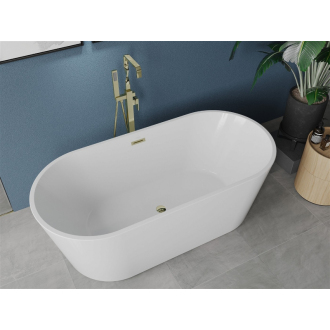 Mexen LUNA vaňa voľne stojaca 170x80x58 cm, biela, zlatý prepad 52031708000-G