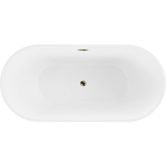 Mexen LUNA vaňa voľne stojaca 170x80x58 cm, biela, zlatý prepad 52031708000-G