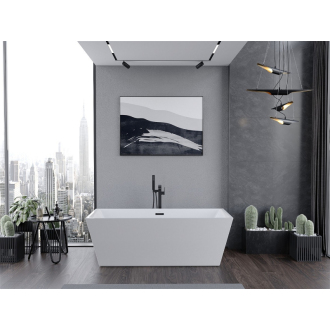 Mexen Masívna vaňa voľne stojaca 170 x 75 cm, biela, čierny prepad - 52121707500-B