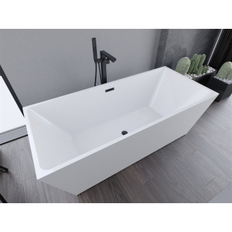 Mexen Masívna vaňa voľne stojaca 170 x 75 cm, biela, čierny prepad - 52121707500-B