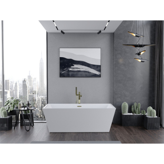 Mexen Masívna voľne stojaca vaňa 170 x 75 cm, biela, zlatý prepad - 52121707500-G