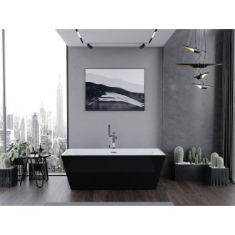 Mexen Masívna vaňa voľne stojaca 170 x 75 cm, biela/čierna, prepad chróm - 52121707575