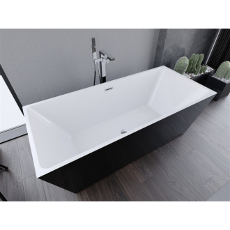 Mexen Masívna vaňa voľne stojaca 170 x 75 cm, biela/čierna, prepad chróm - 52121707575