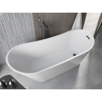 Mexen Alta voľne stojaca vaňa 170 x 75 cm, biela, čierny prepad - 52141707500-B