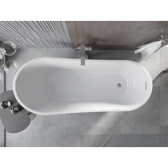 Mexen Alta voľne stojaca vaňa 170 x 75 cm, biela/čierna, prepad chróm - 52141707575