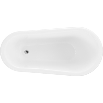 Mexen Retro voľne stojaca vaňa 150 x 73 cm biele/čierne chrómové nohy - 53251507375-00