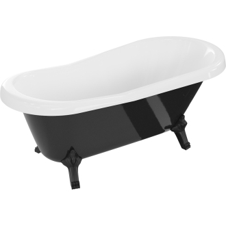 Mexen Retro voľne stojaca vaňa 150 x 73 cm biela/čierna čierne nohy - 53251507375-70