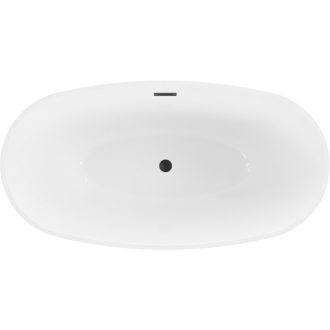 Mexen ERIS vaňa voľne stojaca 155x80x58 cm, biela, čierny prepad 53441558000-B