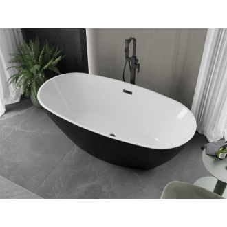 Mexen ERIS vaňa voľne stojaca 170x85x58 cm, biela a čierna, prepad čierny 53441708575-B