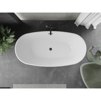Mexen ERIS vaňa voľne stojaca 170x85x58 cm, biela a čierna, prepad čierny 53441708575-B