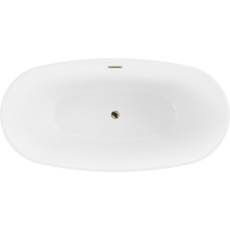 Mexen ERIS vaňa voľne stojaca 170x85x58 cm, biela a čierna, zlatý prepad 53441708575-G