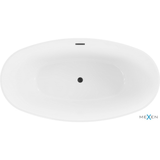 Mexen ERIS vaňa voľne stojaca 180x95x58 cm, biela, čierny prepad 53441809500-B