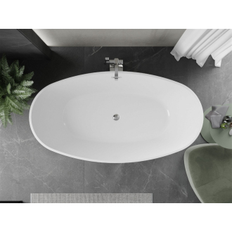 Mexen ERIS vaňa voľne stojaca 180x95x58 cm, biela a čierna, prepad chróm 53441809575
