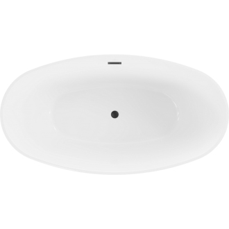 Mexen ERIS vaňa voľne stojaca 180x95x58 cm, biela a čierna, prepad čierny 53441809575-B