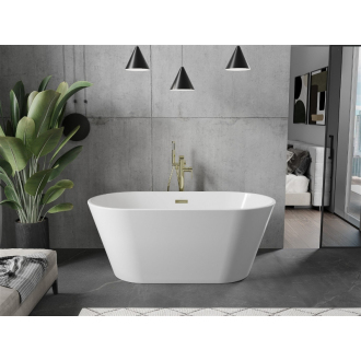 Mexen FLAVIA vaňa voľne stojaca 150x75x58 cm, biela, zlatý prepad 54031507500-G