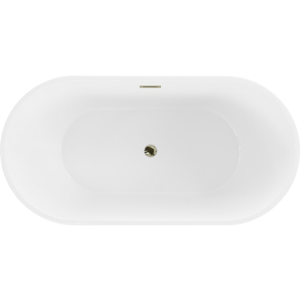 Mexen FLAVIA vaňa voľne stojaca 150x75x58 cm, biela, zlatý prepad 54031507500-G