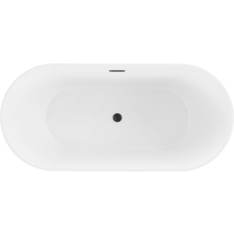 Mexen FLAVIA vaňa voľne stojaca 160x80x58 cm, biela, čierny prepad 54031608000-B