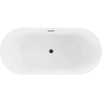 Mexen FLAVIA vaňa voľne stojaca 170x80x58 cm, biela, čierny prepad 54031708000-B