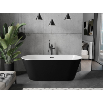 Mexen FLAVIA vaňa voľne stojaca 170x80x58 cm, biela a čierna, prepad čierny 54031708075-B
