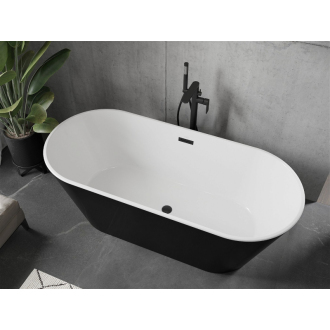 Mexen FLAVIA vaňa voľne stojaca 170x80x58 cm, biela a čierna, prepad čierny 54031708075-B