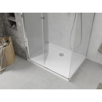 Mexen Lima skladací sprchovací kút 100 x 70 cm, transparentný, chróm + plochá sprchová vanička - 856-100-070-01-00-4010