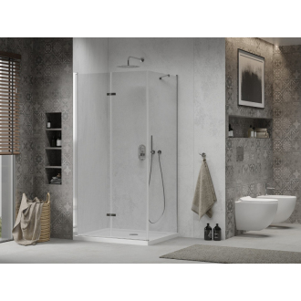 Mexen Lima skladací sprchovací kút 100 x 70 cm, transparentný, chróm + plochá sprchová vanička - 856-100-070-01-00-4010