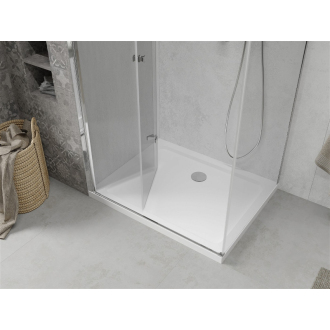 Mexen Lima skladací sprchovací kút 100 x 90 cm, transparentný, chróm + plochá sprchová vanička - 856-100-090-01-00-4010