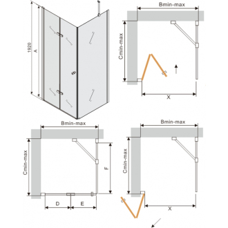 Mexen Lima skladací sprchovací kút 100 x 100 cm, transparentný, chróm + plochá sprchová vanička - 856-100-100-01-00-4010