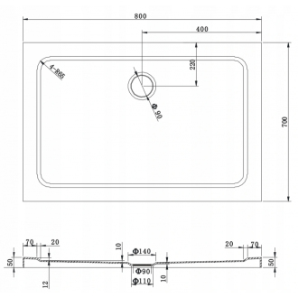 Mexen Lima skladací sprchovací kút 70 x 80 cm, transparentná, zlatá + plochá sprchová vanička - 856-070-080-50-00-4010