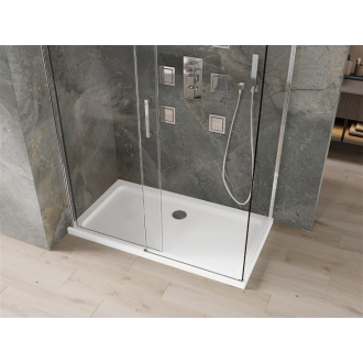 Mexen Omega výsuvná sprchová kabína 140 x 70 cm, transparentná, chróm + plochá sprchová vanička - 825-140-070-01-00-4010