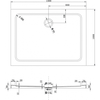 Mexen Omega výsuvná sprchová kabína 130 x 100 cm, priehľadná, zlatá + plochá sprchová vanička - 825-130-100-50-00-4010