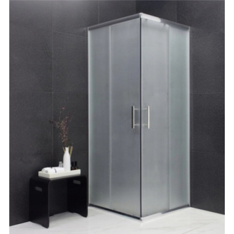 Mexen Rio štvorcový sprchovací kút 90 x 90 cm, mráz, chróm + plochá sprchová vanička - 860-090-090-01-30-4010