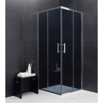 Mexen Rio štvorcová sprchová kabína 80 x 80 cm, grafit, chróm + plochá sprchová vanička - 860-080-080-01-40-4010