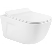 Záchodová misa Mexen Margo Rimless so štíhlym soft-close sedátkom, Duroplast, biela - 30420800