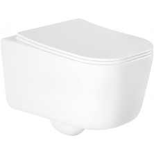 Záchodová misa Mexen Stella Rimless so štíhlym soft-close sedátkom, Duroplast, biela - 30680900