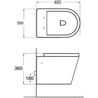 Záchodová misa Mexen Rico Rimless so štíhlym soft-close sedátkom, Duroplast, čierna matná - 30721085