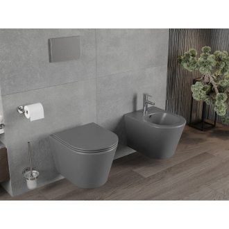 Mexen RICO WC misa Rimless Duroplast + sedátko, tmavosivý mat 30724071