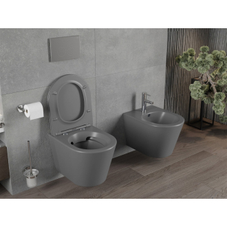 Mexen RICO WC misa Rimless Duroplast + sedátko, tmavosivý mat 30724071